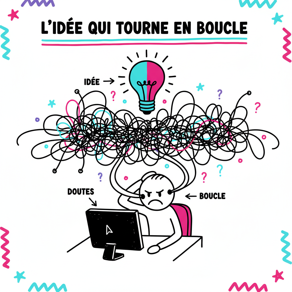 L'idée qui tourne en boucle - illustration des doutes et blocages