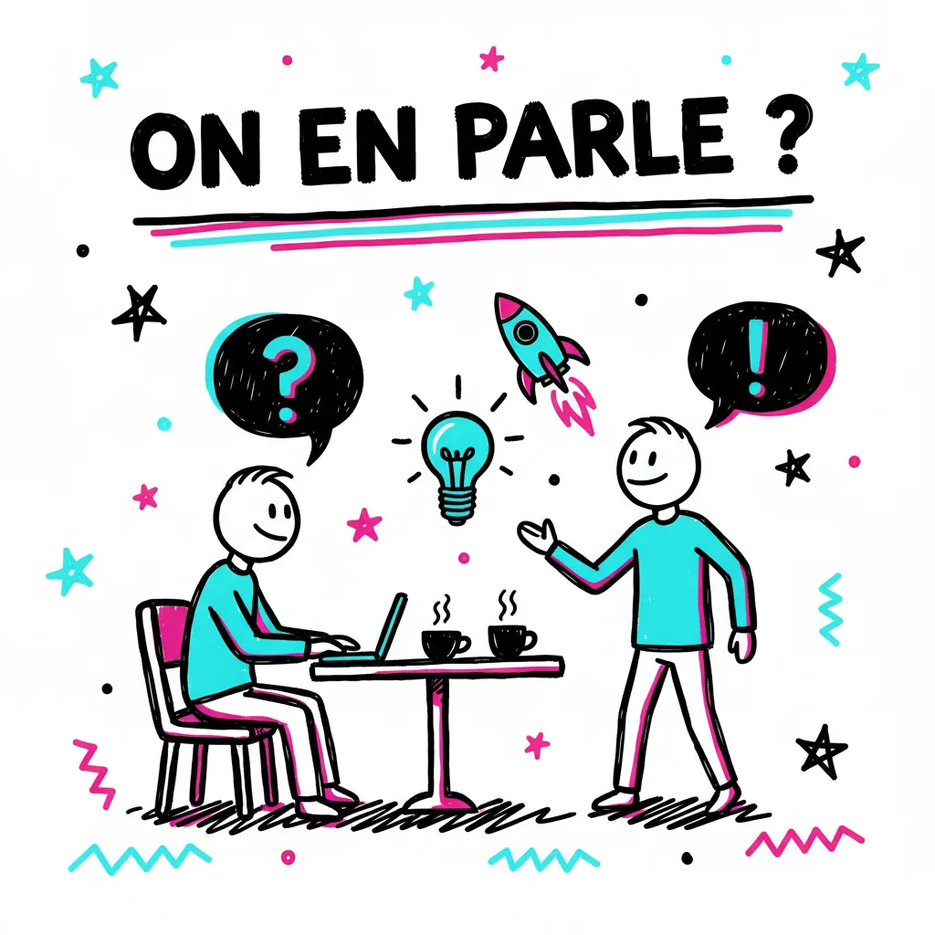 Illustration de deux personnes en discussion pour challenger une idée business