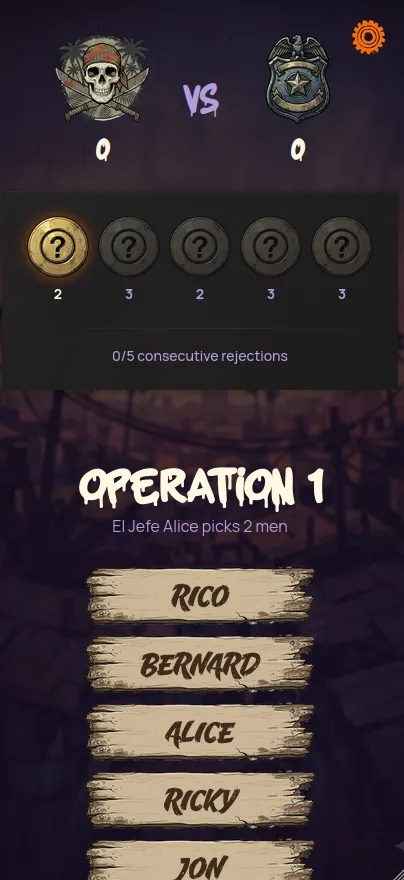 Sélection de l'équipe pour une mission