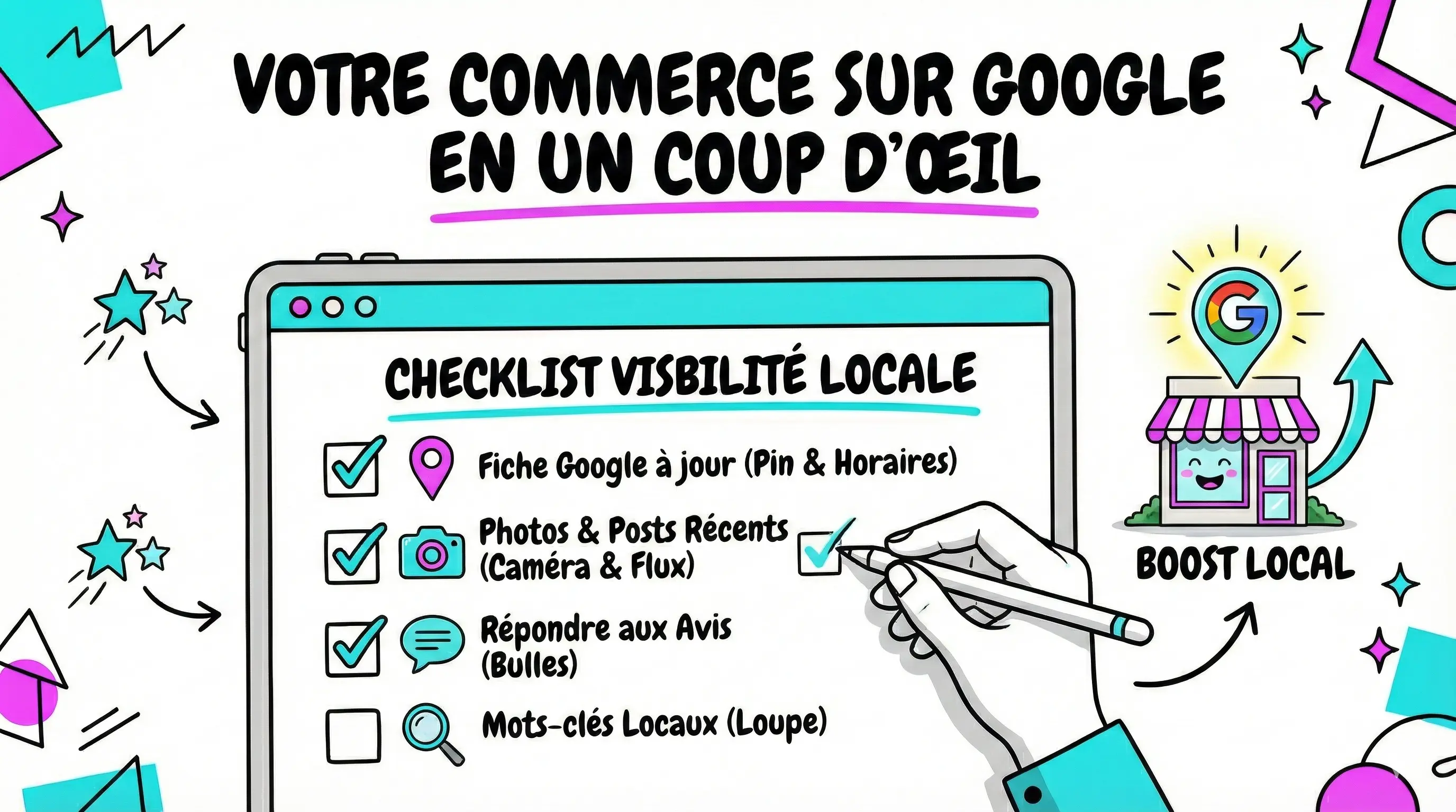 Checklist visibilité Google pour commerces locaux